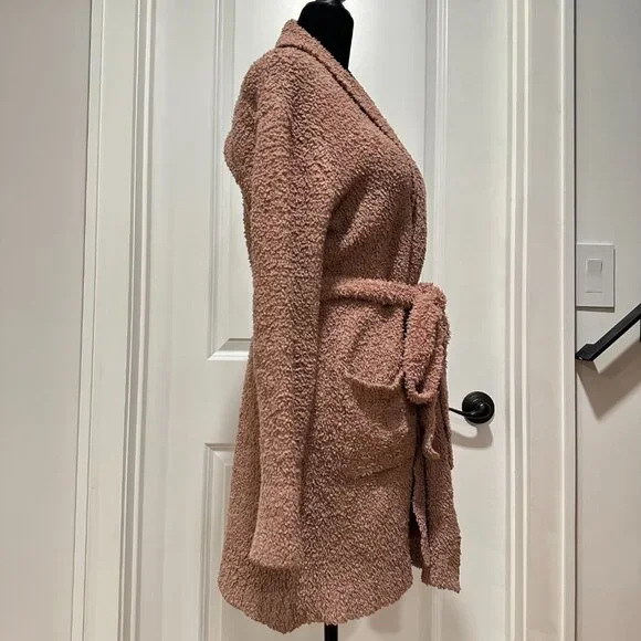 SKIMS Tan Brown Cozy Knit Boucle Short Robe with Belt Size Small/Medium